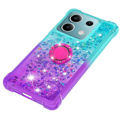 YB Quicksand Series-8 for Xiaomi Redmi Note 13 5G Case with Ring Kickstand Liquid Sparkle TPU Phone Cover