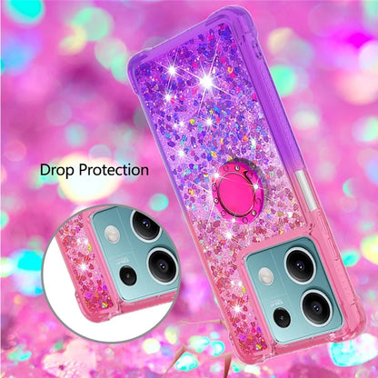 YB Quicksand Series-8 for Xiaomi Redmi Note 13 5G Case with Ring Kickstand Liquid Sparkle TPU Phone Cover