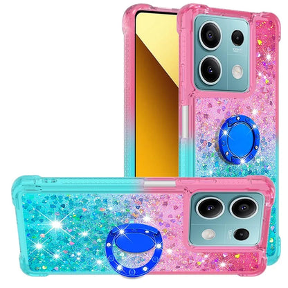 YB Quicksand Series-8 for Xiaomi Redmi Note 13 5G Case with Ring Kickstand Liquid Sparkle TPU Phone Cover