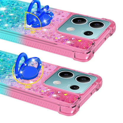 YB Quicksand Series-8 for Xiaomi Redmi Note 13 5G Case with Ring Kickstand Liquid Sparkle TPU Phone Cover
