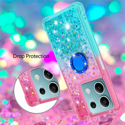 YB Quicksand Series-8 for Xiaomi Redmi Note 13 5G Case with Ring Kickstand Liquid Sparkle TPU Phone Cover