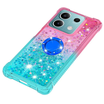 YB Quicksand Series-8 for Xiaomi Redmi Note 13 5G Case with Ring Kickstand Liquid Sparkle TPU Phone Cover