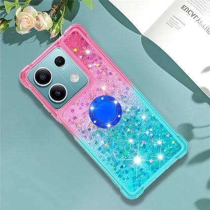YB Quicksand Series-8 for Xiaomi Redmi Note 13 5G Case with Ring Kickstand Liquid Sparkle TPU Phone Cover