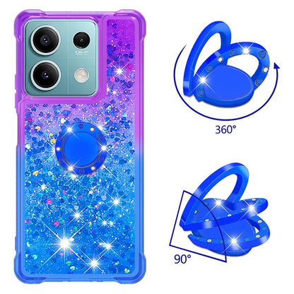 YB Quicksand Series-8 for Xiaomi Redmi Note 13 5G Case with Ring Kickstand Liquid Sparkle TPU Phone Cover