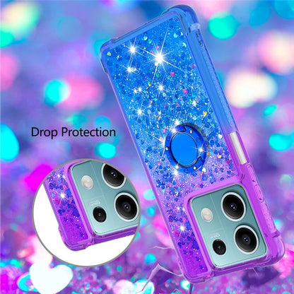 YB Quicksand Series-8 for Xiaomi Redmi Note 13 5G Case with Ring Kickstand Liquid Sparkle TPU Phone Cover