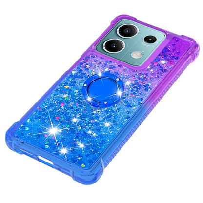 YB Quicksand Series-8 for Xiaomi Redmi Note 13 5G Case with Ring Kickstand Liquid Sparkle TPU Phone Cover