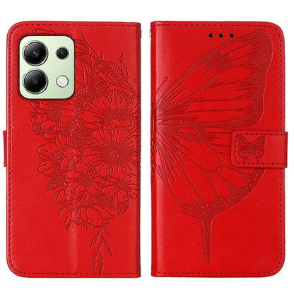 YB Imprinting Series-4 For Xiaomi Redmi Note 13 4G Case PU Leather Butterfly Pattern Phone Cover with Strap