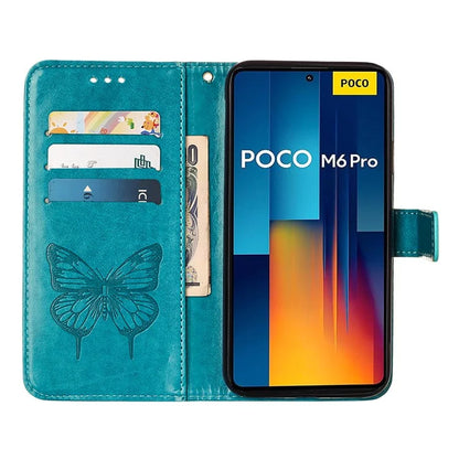 YB Imprinting Series-4 For Xiaomi Redmi Note 13 Pro 4G / Poco M6 Pro 4G Case Butterfly Leather Wallet Phone Cover