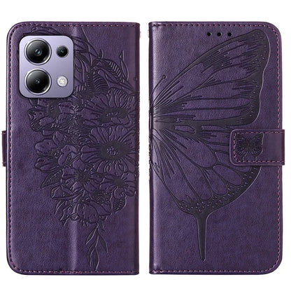 YB Imprinting Series-4 For Xiaomi Redmi Note 13 Pro 4G / Poco M6 Pro 4G Case Butterfly Leather Wallet Phone Cover