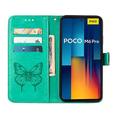 YB Imprinting Series-4 For Xiaomi Redmi Note 13 Pro 4G / Poco M6 Pro 4G Case Butterfly Leather Wallet Phone Cover