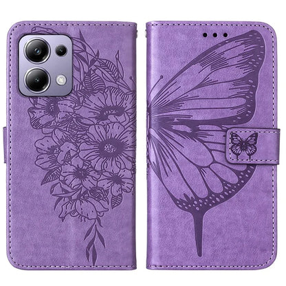 YB Imprinting Series-4 For Xiaomi Redmi Note 13 Pro 4G / Poco M6 Pro 4G Case Butterfly Leather Wallet Phone Cover