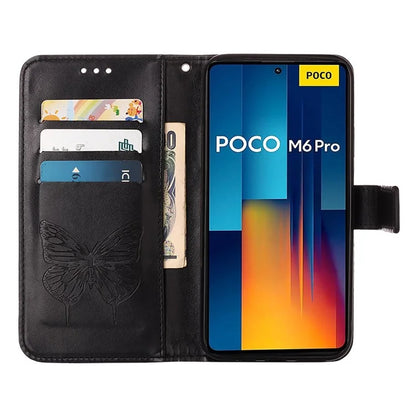 YB Imprinting Series-4 For Xiaomi Redmi Note 13 Pro 4G / Poco M6 Pro 4G Case Butterfly Leather Wallet Phone Cover