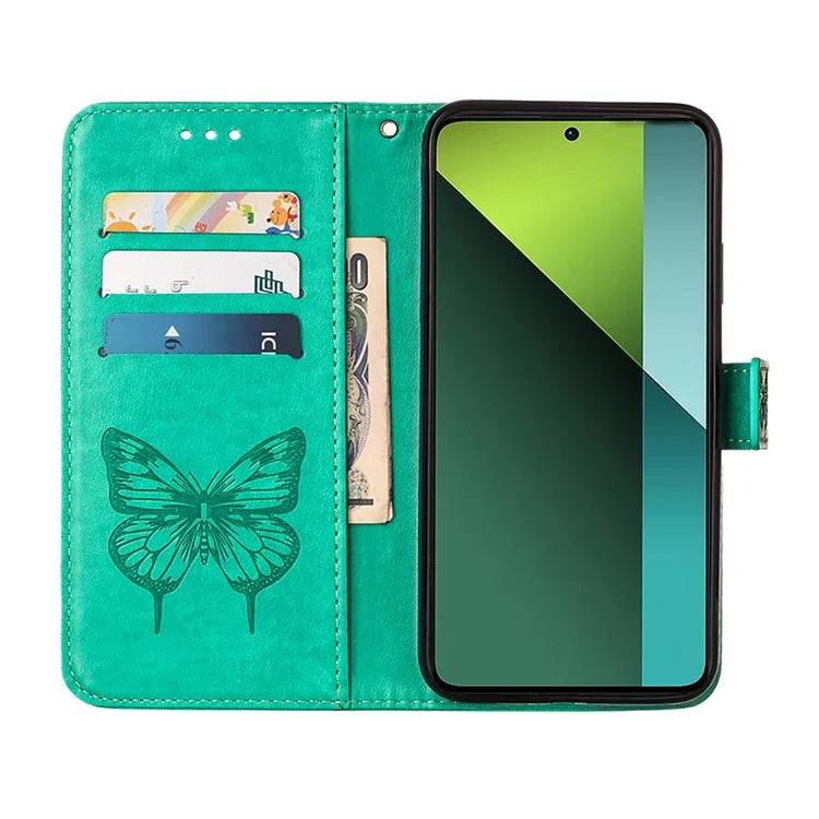 YB Imprinting Series-4 For Xiaomi Redmi Note 13 Pro 5G / Poco X6 5G Case Leather Butterfly Stand Phone Cover