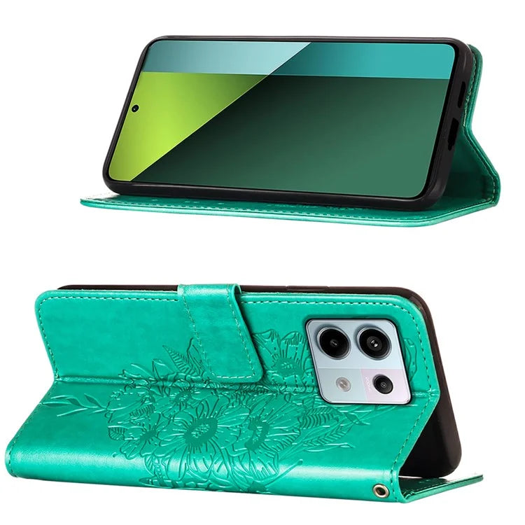 YB Imprinting Series-4 For Xiaomi Redmi Note 13 Pro 5G / Poco X6 5G Case Leather Butterfly Stand Phone Cover