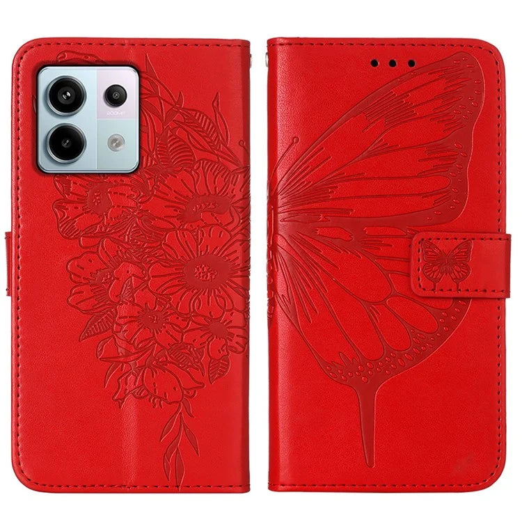 YB Imprinting Series-4 For Xiaomi Redmi Note 13 Pro 5G / Poco X6 5G Case Leather Butterfly Stand Phone Cover
