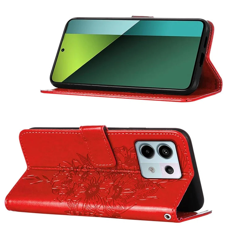 YB Imprinting Series-4 For Xiaomi Redmi Note 13 Pro 5G / Poco X6 5G Case Leather Butterfly Stand Phone Cover
