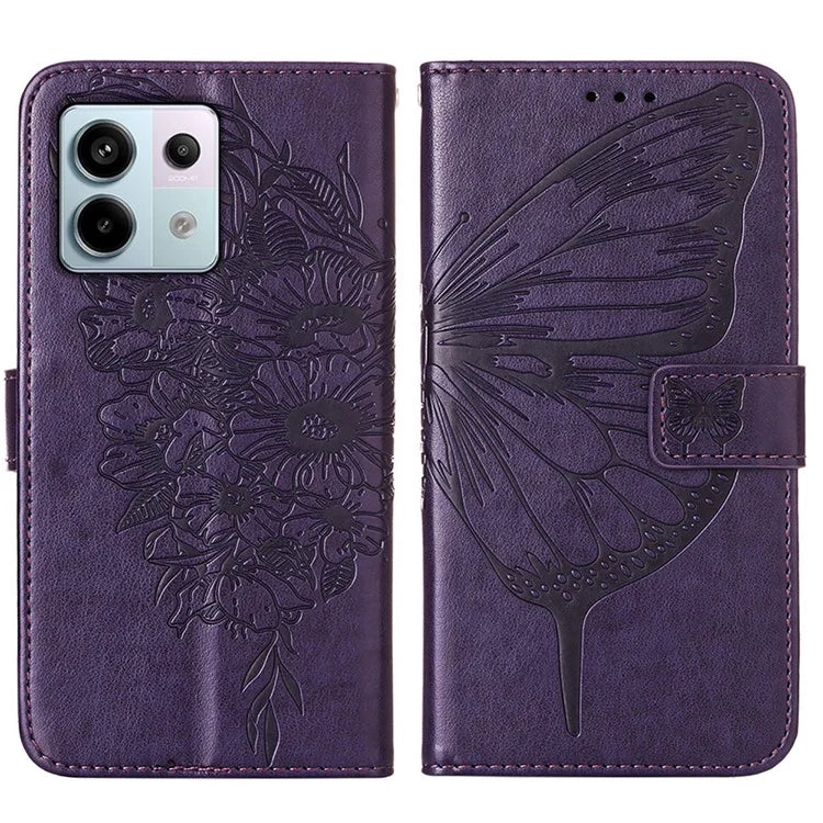YB Imprinting Series-4 For Xiaomi Redmi Note 13 Pro 5G / Poco X6 5G Case Leather Butterfly Stand Phone Cover