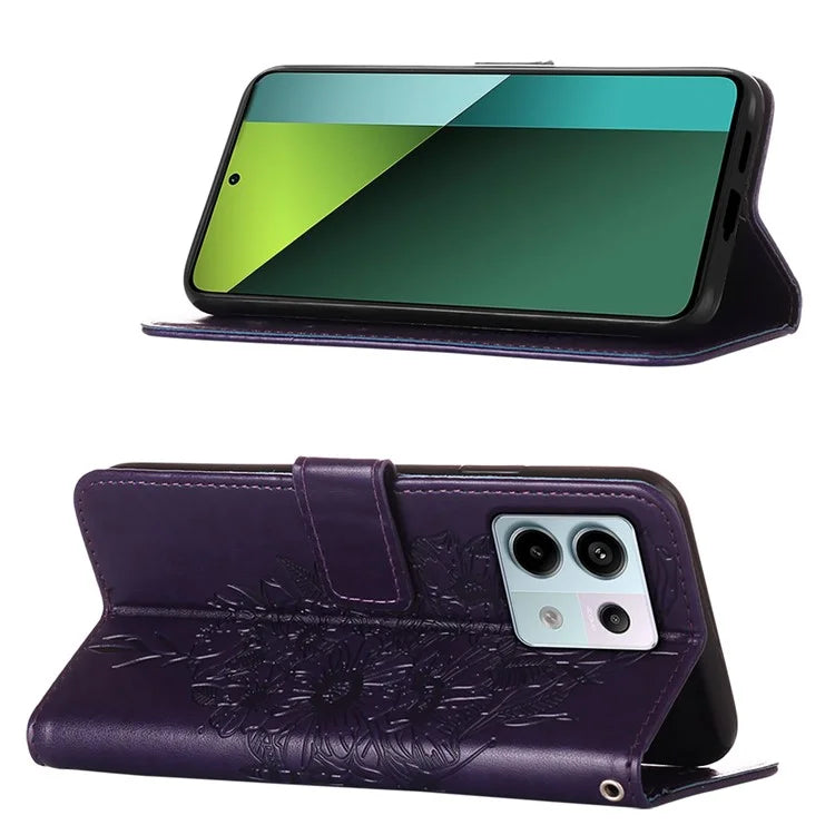 YB Imprinting Series-4 For Xiaomi Redmi Note 13 Pro 5G / Poco X6 5G Case Leather Butterfly Stand Phone Cover
