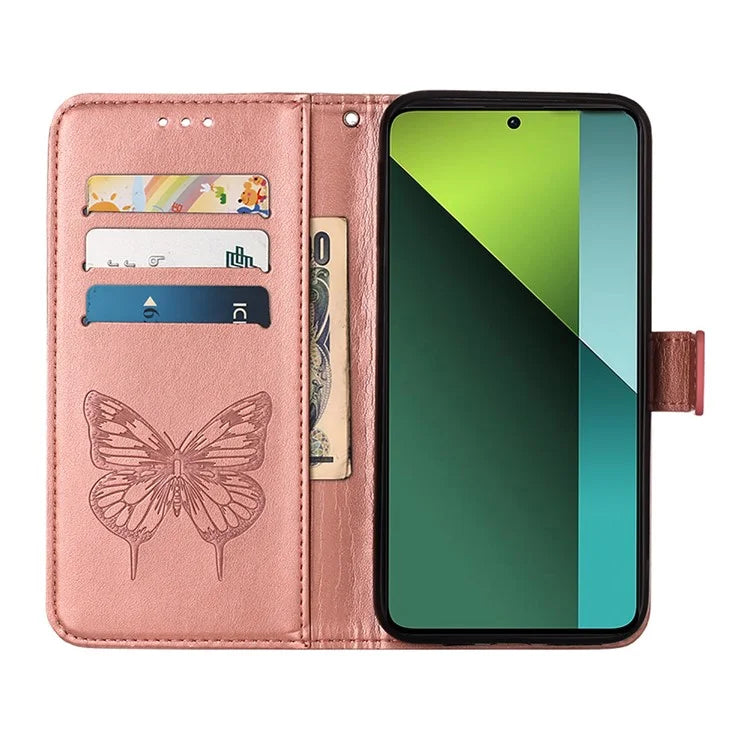 YB Imprinting Series-4 For Xiaomi Redmi Note 13 Pro 5G / Poco X6 5G Case Leather Butterfly Stand Phone Cover