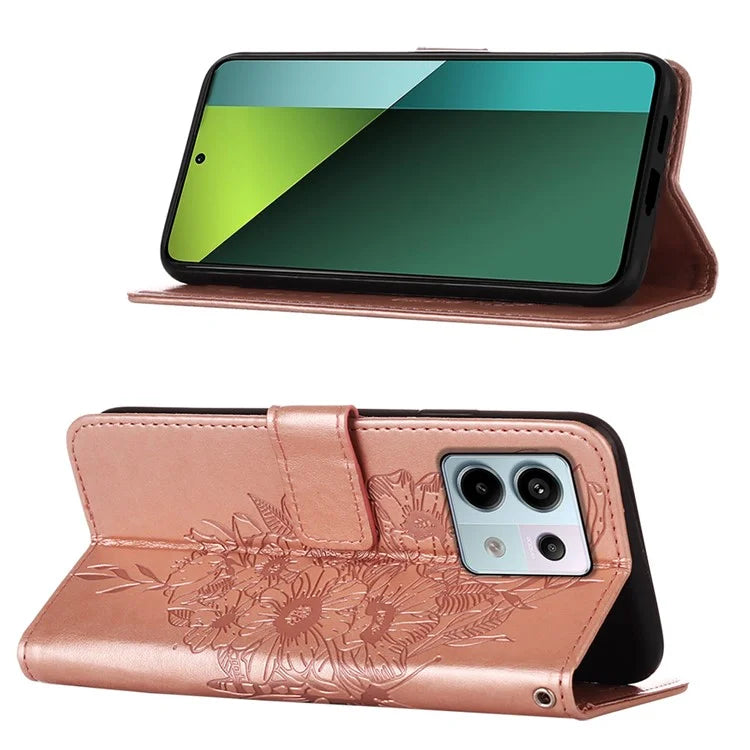 YB Imprinting Series-4 For Xiaomi Redmi Note 13 Pro 5G / Poco X6 5G Case Leather Butterfly Stand Phone Cover