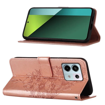 YB Imprinting Series-4 For Xiaomi Redmi Note 13 Pro 5G / Poco X6 5G Case Leather Butterfly Stand Phone Cover