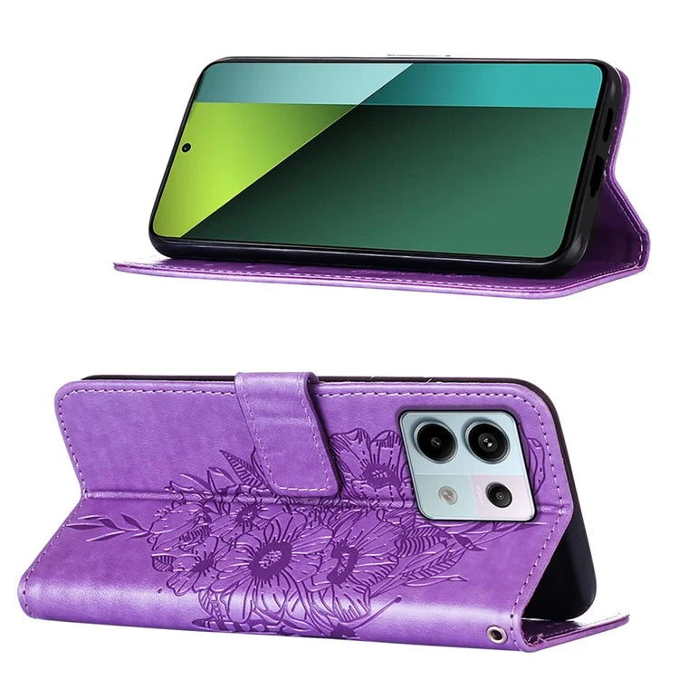 YB Imprinting Series-4 For Xiaomi Redmi Note 13 Pro 5G / Poco X6 5G Case Leather Butterfly Stand Phone Cover