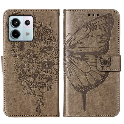 YB Imprinting Series-4 For Xiaomi Redmi Note 13 Pro 5G / Poco X6 5G Case Leather Butterfly Stand Phone Cover