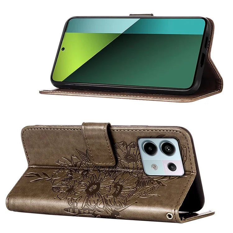 YB Imprinting Series-4 For Xiaomi Redmi Note 13 Pro 5G / Poco X6 5G Case Leather Butterfly Stand Phone Cover