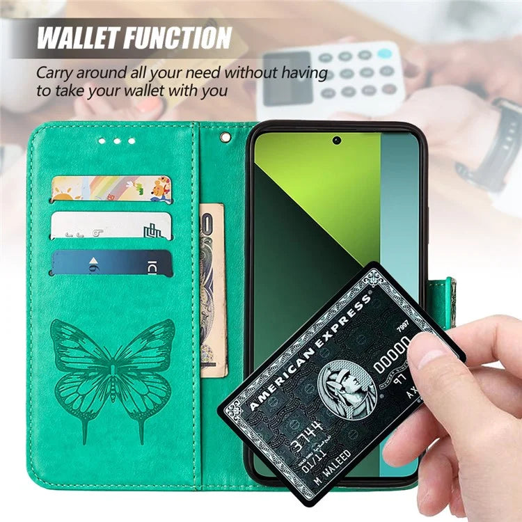 YB Imprinting Series-4 For Xiaomi Redmi Note 13 Pro 5G / Poco X6 5G Case Leather Butterfly Stand Phone Cover