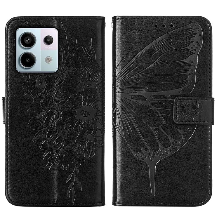 YB Imprinting Series-4 For Xiaomi Redmi Note 13 Pro 5G / Poco X6 5G Case Leather Butterfly Stand Phone Cover