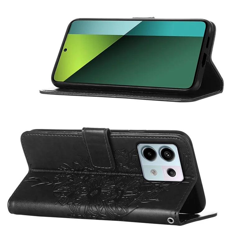 YB Imprinting Series-4 For Xiaomi Redmi Note 13 Pro 5G / Poco X6 5G Case Leather Butterfly Stand Phone Cover
