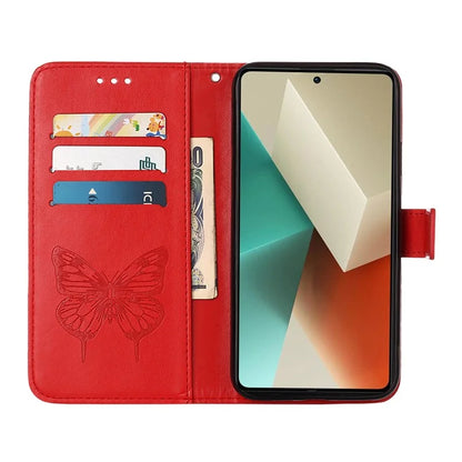YB Imprinting Series-4 For Xiaomi Redmi Note 13 5G Case Butterfly Flower PU Leather Flip Phone Cover
