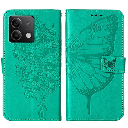 YB Imprinting Series-4 For Xiaomi Redmi Note 13 5G Case Butterfly Flower PU Leather Flip Phone Cover
