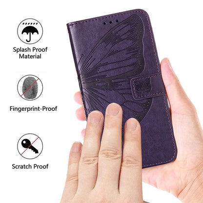 YB Imprinting Series-4 For Xiaomi Redmi Note 13 5G Case Butterfly Flower PU Leather Flip Phone Cover
