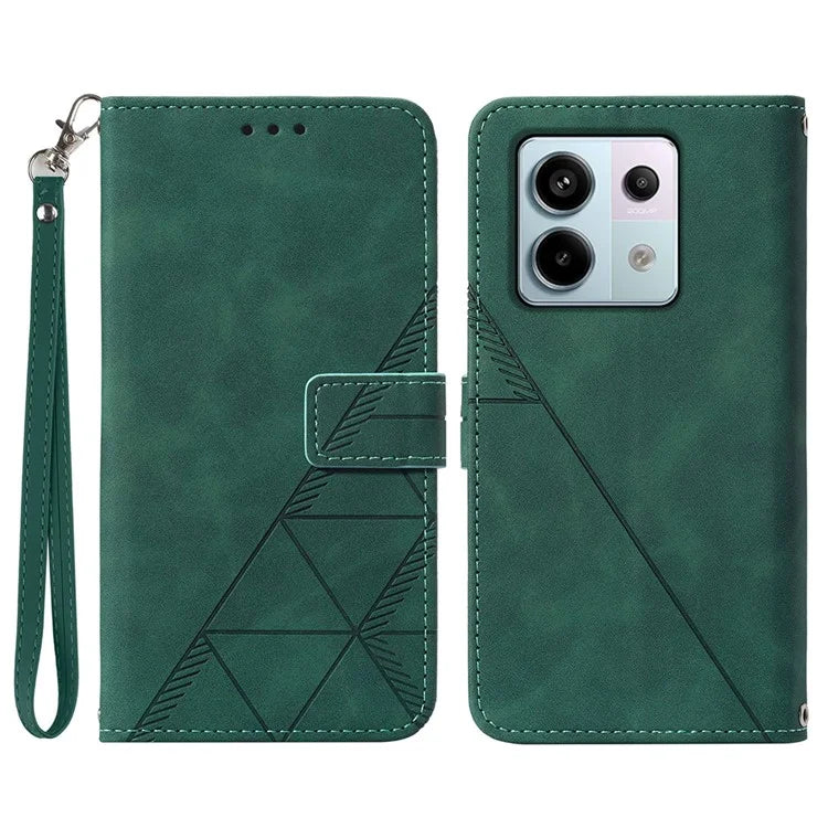 YB Imprinting Series-1 For Xiaomi Redmi Note 13 Pro 5G / Poco X6 5G Case Flip Wallet Leather Phone Coverish Green
