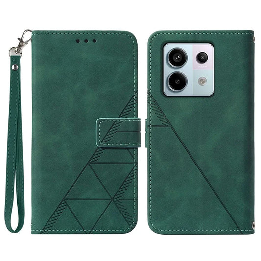 YB Imprinting Series-1 For Xiaomi Redmi Note 13 Pro 5G / Poco X6 5G Case Flip Wallet Leather Phone Coverish Green