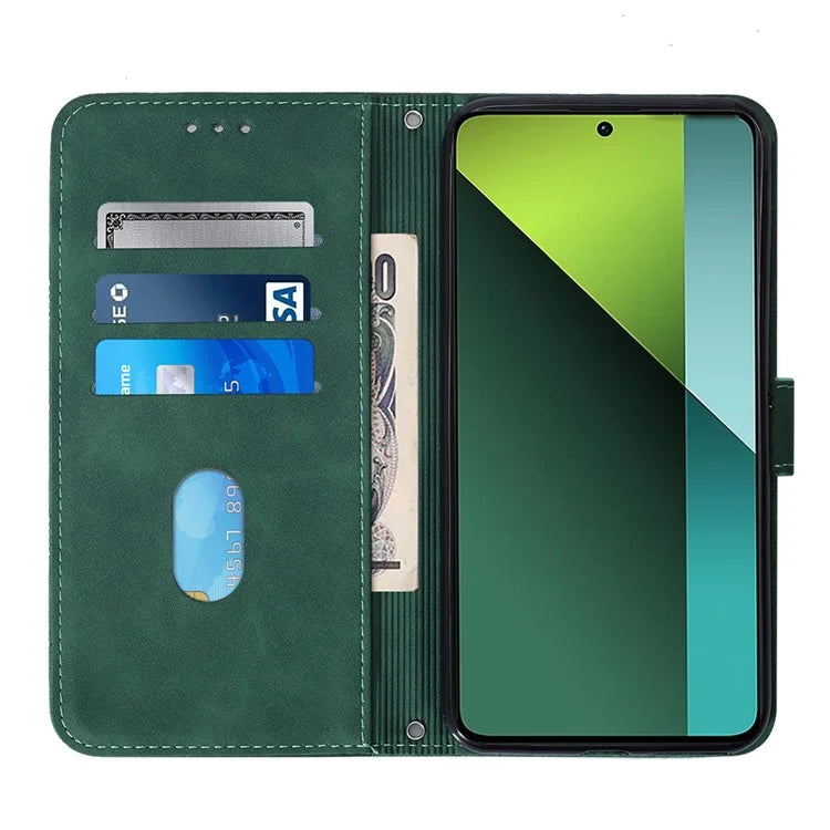 YB Imprinting Series-1 For Xiaomi Redmi Note 13 Pro 5G / Poco X6 5G Case Flip Wallet Leather Phone Coverish Green