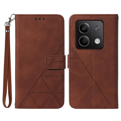 YB Imprinting Series-1 For Xiaomi Redmi Note 13 5G Case Line Pattern PU Leather Flip Phone Cover