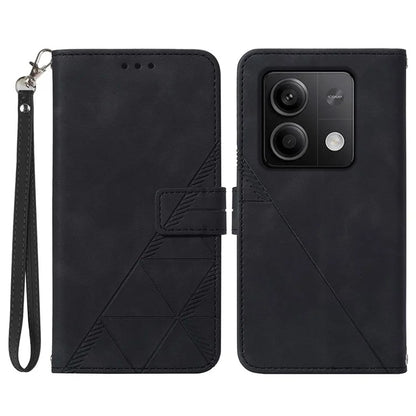 YB Imprinting Series-1 For Xiaomi Redmi Note 13 5G Case Line Pattern PU Leather Flip Phone Cover