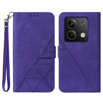 YB Imprinting Series-1 For Xiaomi Redmi Note 13 5G Case Line Pattern PU Leather Flip Phone Cover