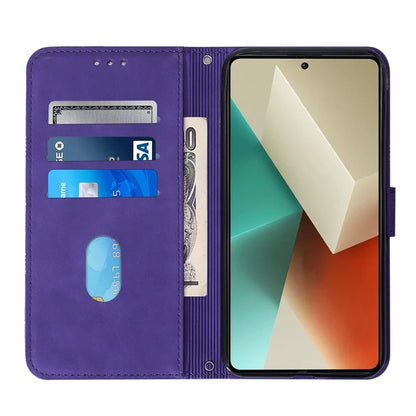 YB Imprinting Series-1 For Xiaomi Redmi Note 13 5G Case Line Pattern PU Leather Flip Phone Cover