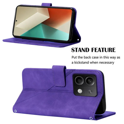 YB Imprinting Series-1 For Xiaomi Redmi Note 13 5G Case Line Pattern PU Leather Flip Phone Cover