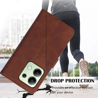 YB Imprinting Series-2 for Xiaomi Redmi Note 13 4G Case Line Pattern Leather Crossbody Phone Purse Cover