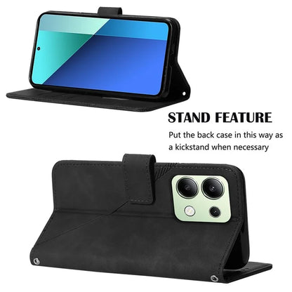 YB Imprinting Series-2 for Xiaomi Redmi Note 13 4G Case Line Pattern Leather Crossbody Phone Purse Cover
