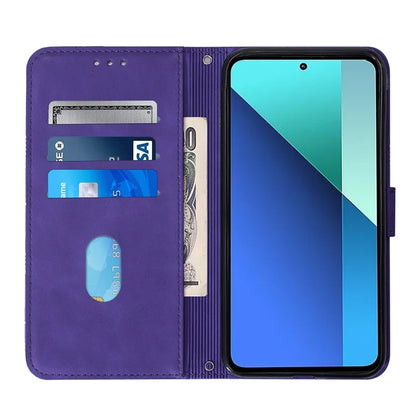 YB Imprinting Series-2 for Xiaomi Redmi Note 13 4G Case Line Pattern Leather Crossbody Phone Purse Cover