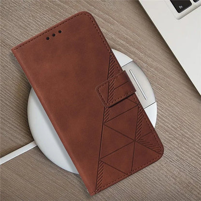 YB Imprinting Series-2 for Xiaomi Redmi Note 13 4G Case Line Pattern Leather Crossbody Phone Purse Cover
