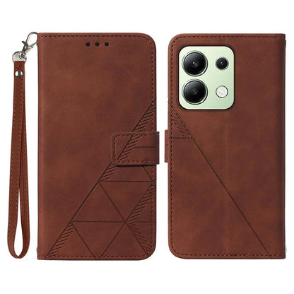 YB Imprinting Series-1 For Xiaomi Redmi Note 13 4G Wallet Case Line Pattern Hangbag PU Leather Phone Cover