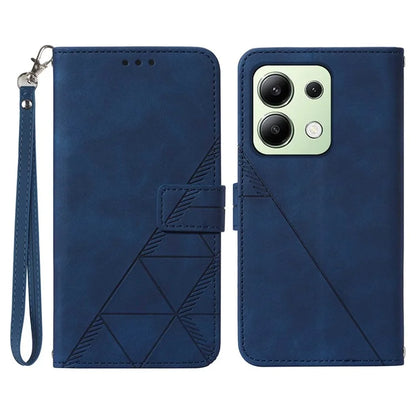 YB Imprinting Series-1 For Xiaomi Redmi Note 13 4G Wallet Case Line Pattern Hangbag PU Leather Phone Cover
