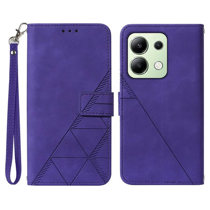 YB Imprinting Series-1 For Xiaomi Redmi Note 13 4G Wallet Case Line Pattern Hangbag PU Leather Phone Cover