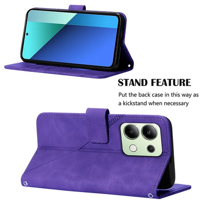 YB Imprinting Series-1 For Xiaomi Redmi Note 13 4G Wallet Case Line Pattern Hangbag PU Leather Phone Cover